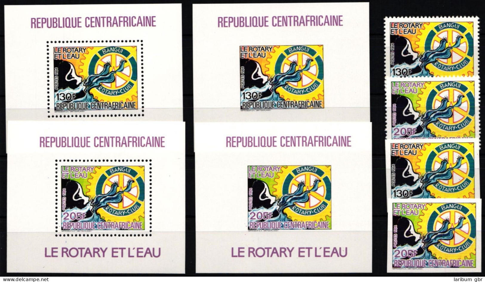 Zentralafr. Republik Block 315-316 + 1084-1085 A+B Postfrisch Rotary Club #ND156 - Central African Republic
