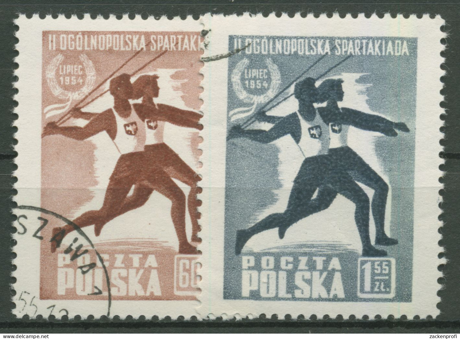 Polen 1954 Spartakiade 864/65 Gestempelt - Usati