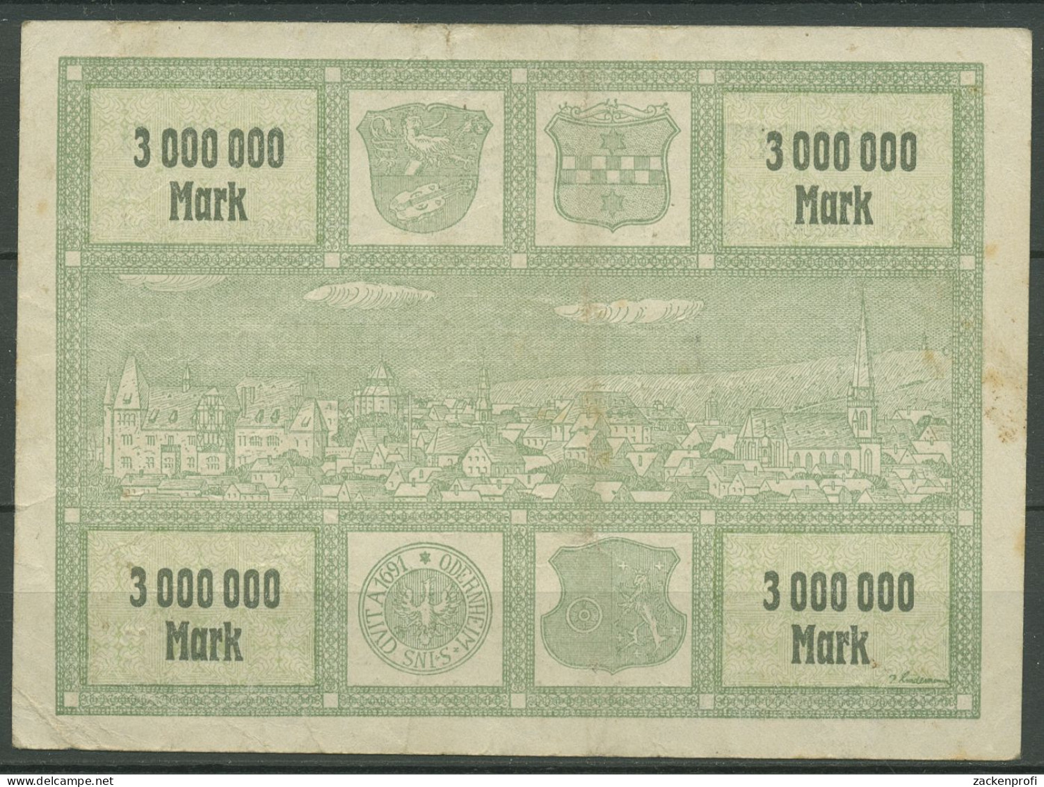 Alzey 3 Millionen Mark 1923, Keller 87 F, Gebraucht (K1646) - Other & Unclassified