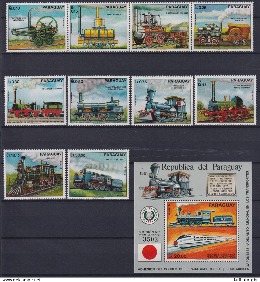 Paraguay Block 176 + 2254-2263 Postfrisch Lokomotiven #ND239 - Paraguay