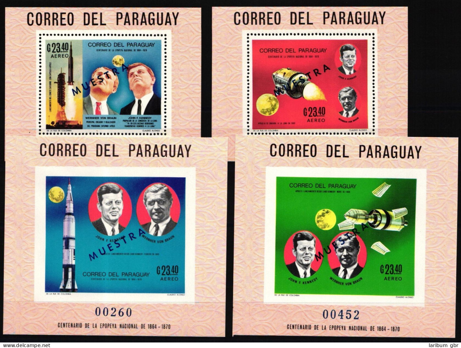 Paraguay Block 124-127 Postfrisch Raumfahrt, Muster #ND308 - Paraguay