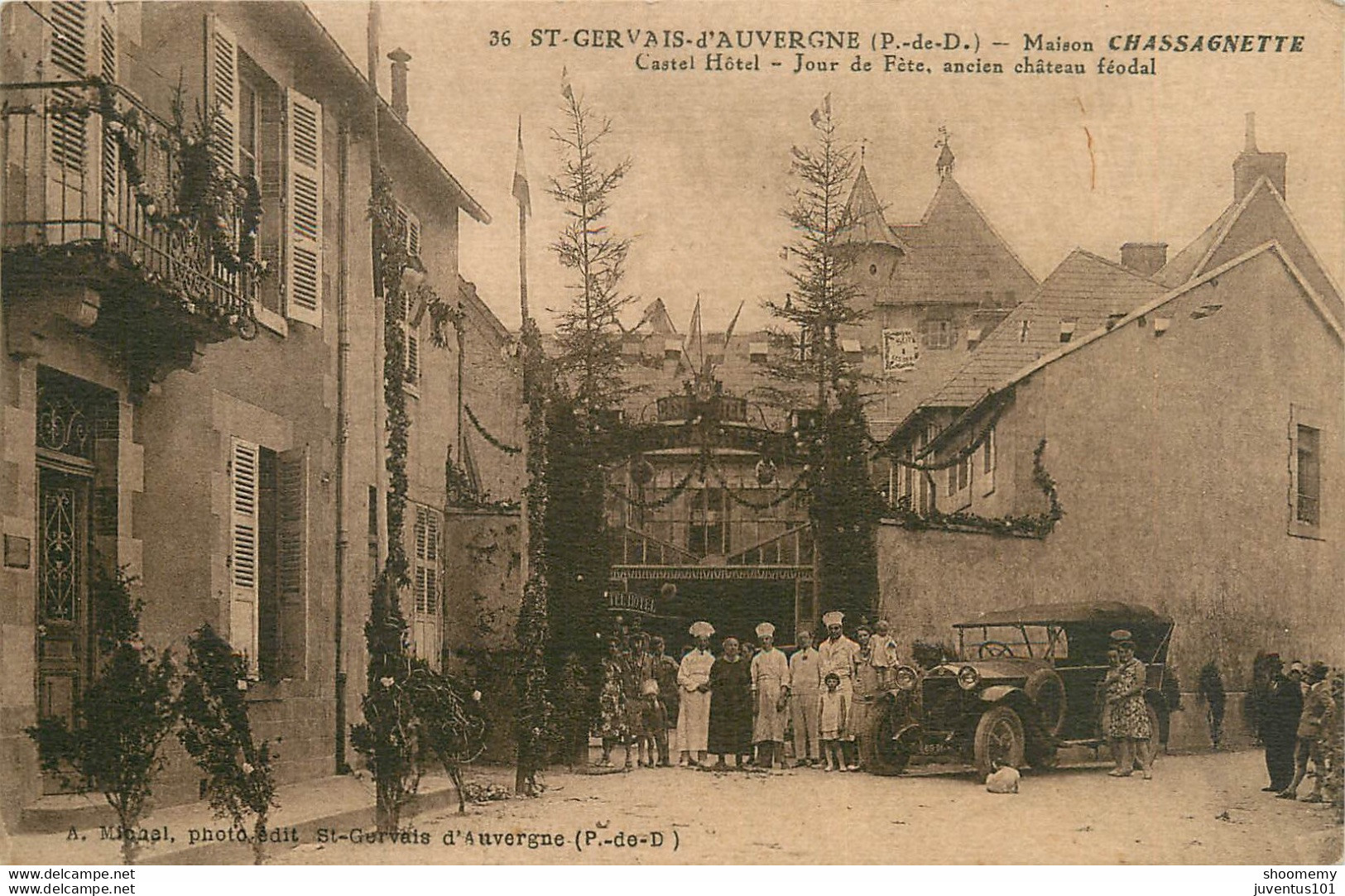 CPA Saint Gervais D'Auvergne-Maison Chassagnette-Castel Hôtel-Jour De Fête-Timbre      L1042 - Saint Gervais D'Auvergne