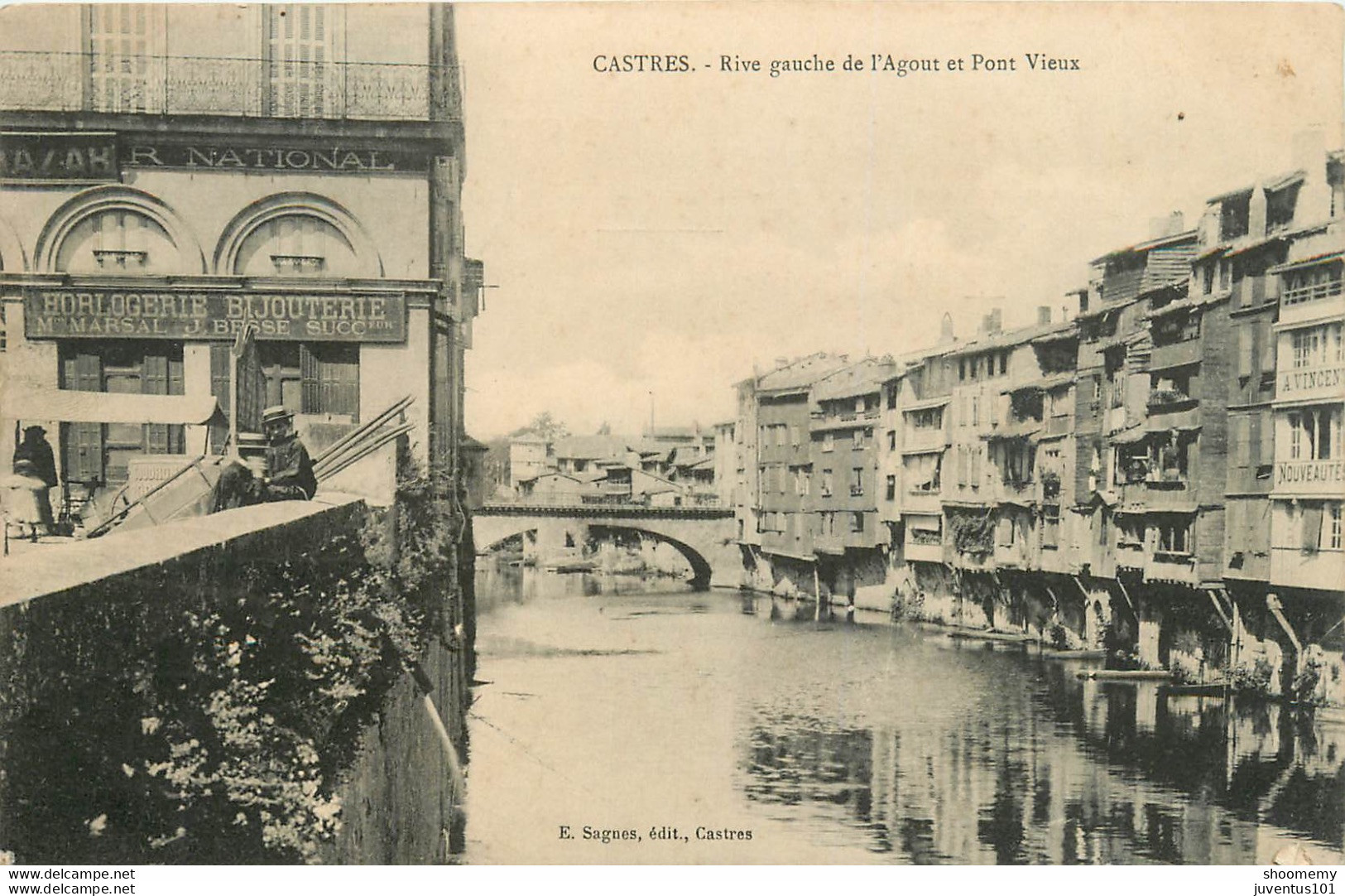 CPA Castres-Rive Gauche De L'Agout Et Pont Vieux      L1217 - Castres