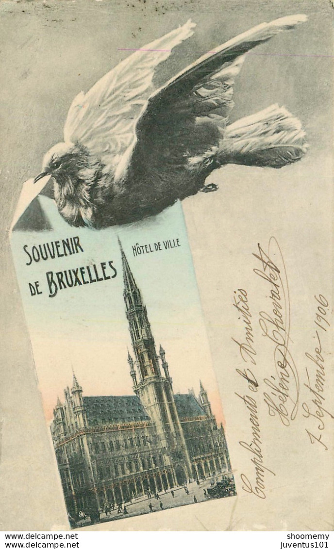 CPA Souvenir De Bruxelles-Hôtel De Ville     L1978 - Sonstige & Ohne Zuordnung