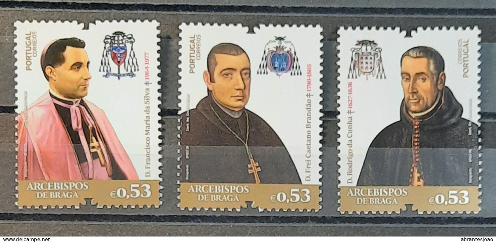 2020 - Portugal - MNH - Archbishops Of Braga - 4th Group - 3 Stamps + Block Of 1 Stamp - Unused Stamps