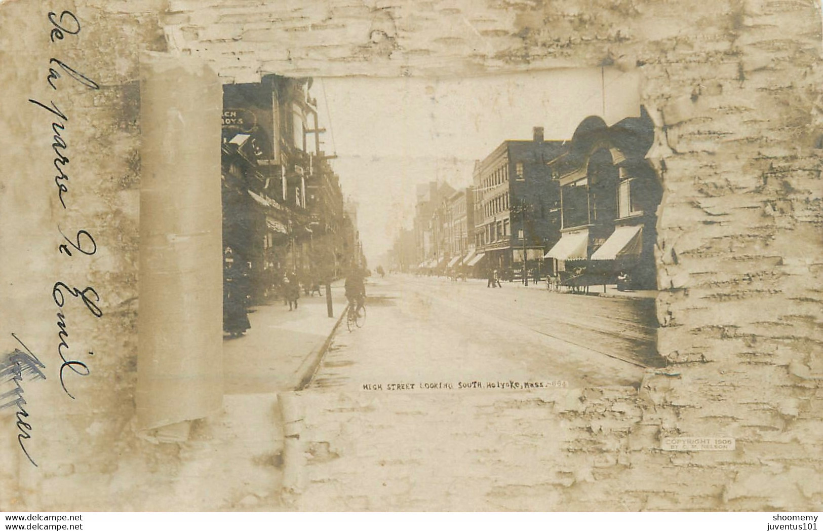 CPA High Street Looking South Holyoke-RARE      L1952 - Other & Unclassified