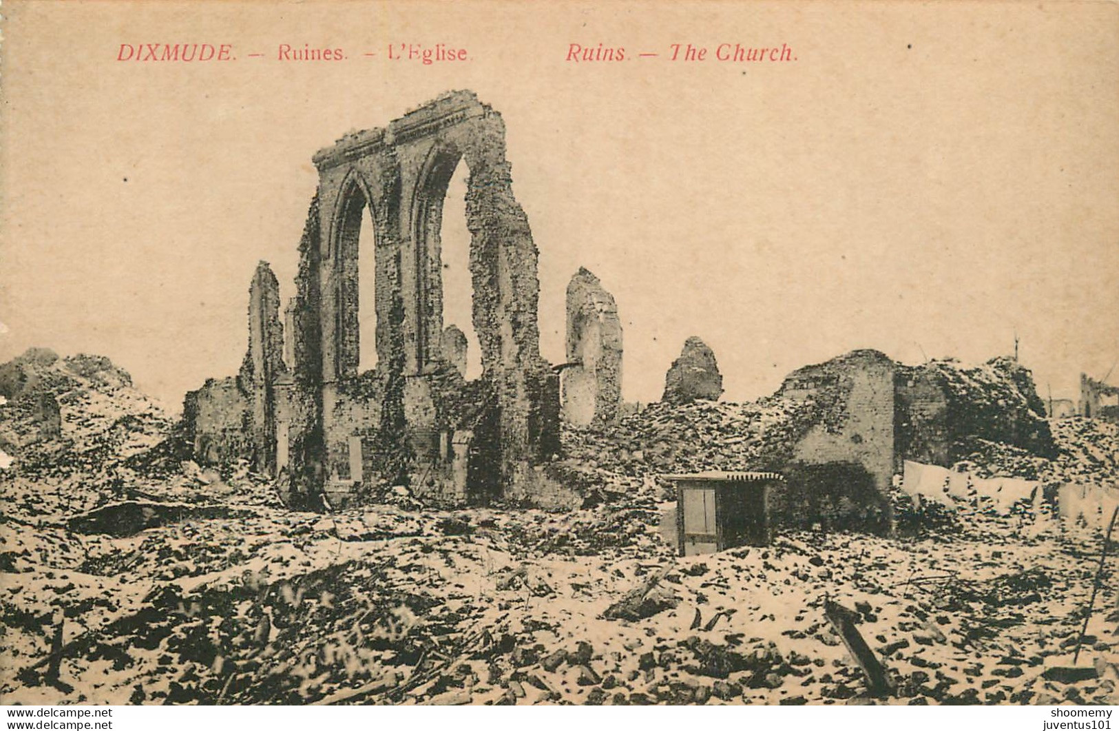CPA Dixmude-Ruines-L'église      L1952 - Diksmuide