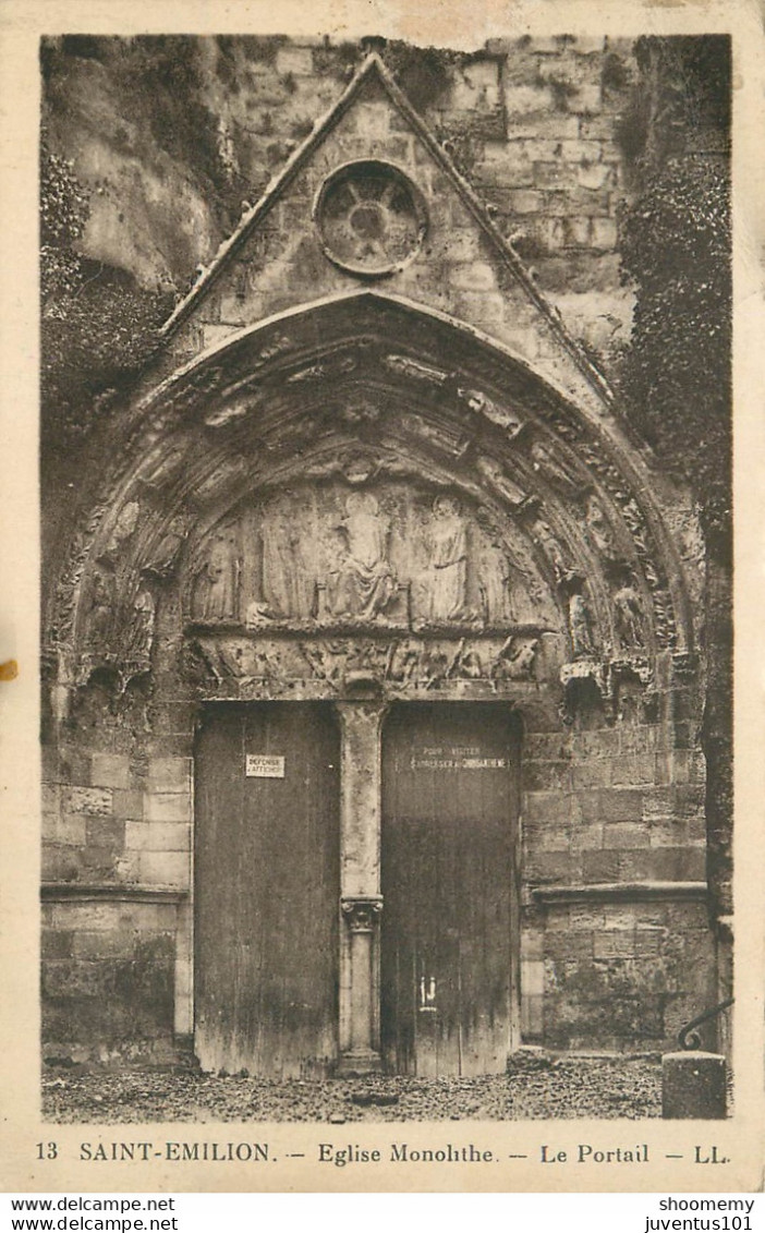 CPA Saint Emilion-Eglise Monolithe-Le Portail-13-Timbre      L1988 - Saint-Emilion