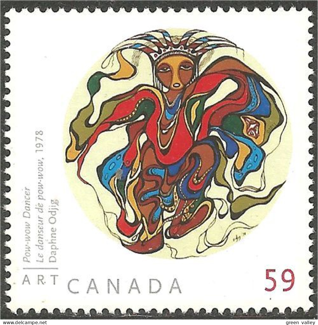 Canada Tableau Odjig Painting Danseur Dance Danse Pow-wow Dancer MNH ** Neuf SC (C24-36b) - Music