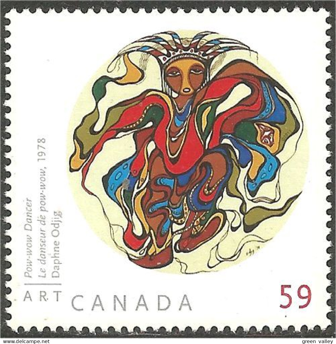 Canada Tableau Odjig Painting Danseur Dance Danse Pow-wow Dancer MNH ** Neuf SC (C24-36a) - Neufs