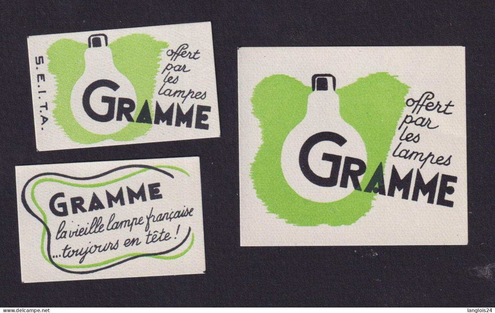 3  Ancienne Petite étiquette  Allumettes France  Belgique Ampoule Gramme Années 30 - Boites D'allumettes - Etiquettes