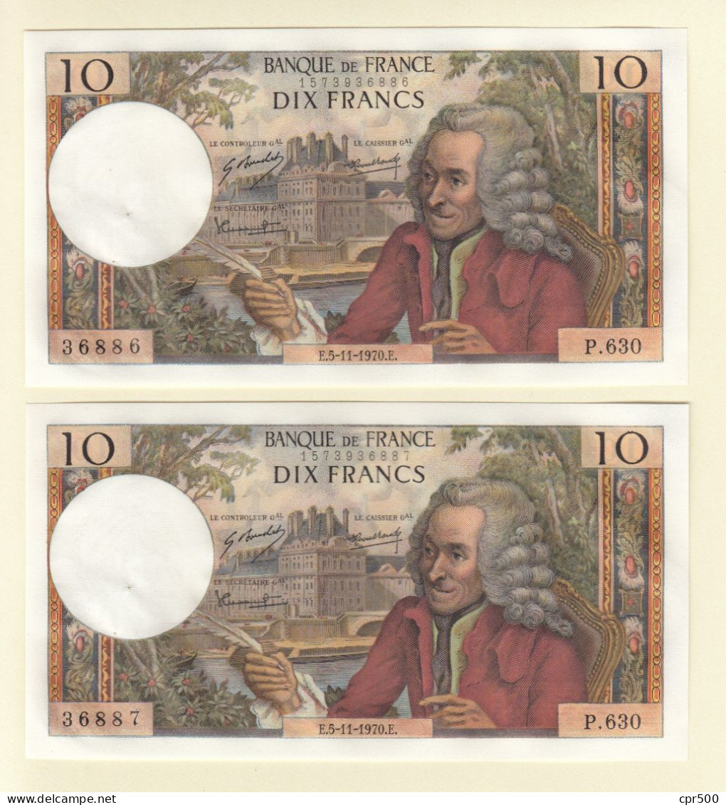 12x 10 Francs VOLTAIRE FRANCE Type 1963 F.62.47 P.630 SUP Série X12 - 10 F 1963-1973 ''Voltaire''