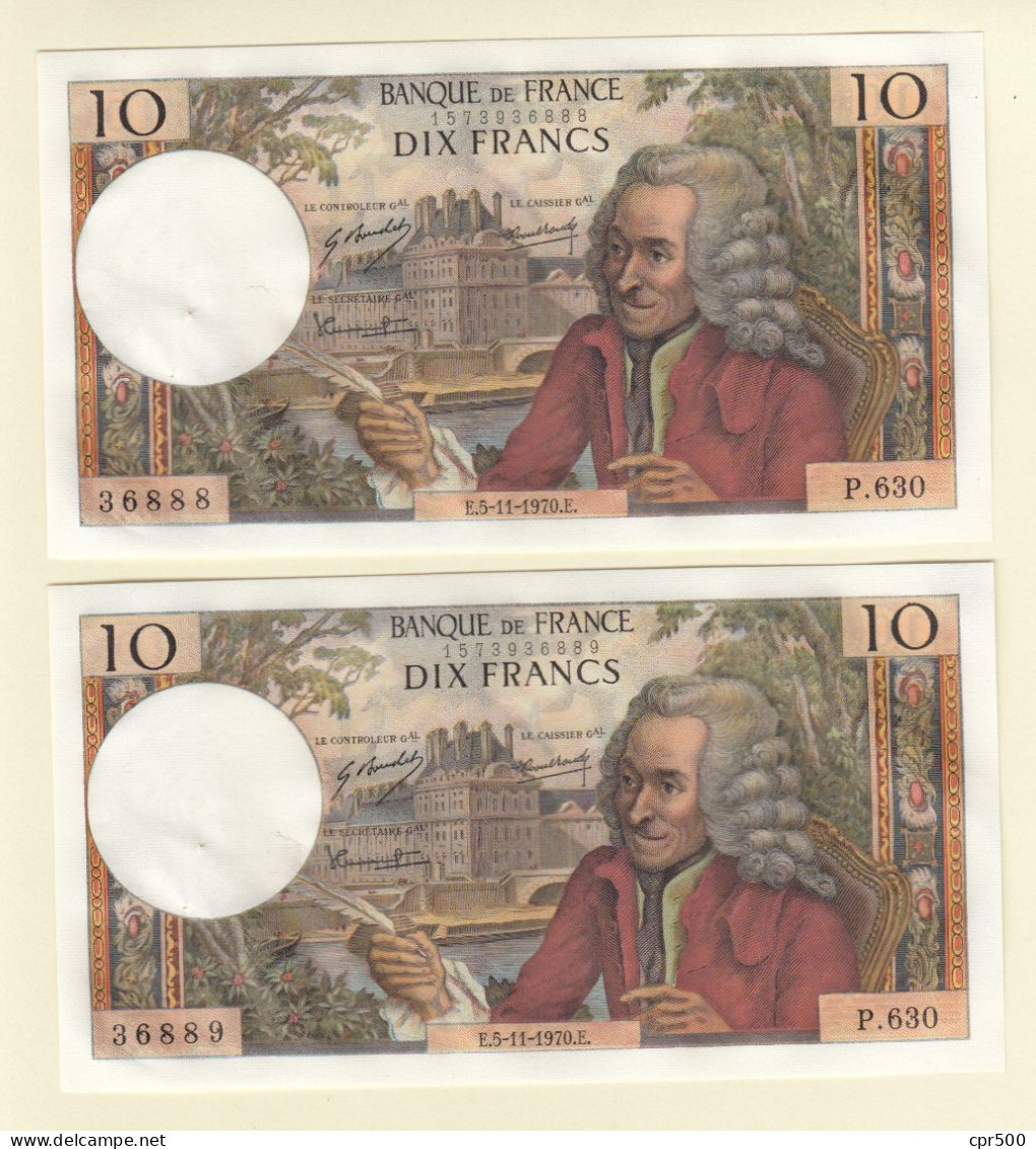 12x 10 Francs VOLTAIRE FRANCE Type 1963 F.62.47 P.630 SUP série x12