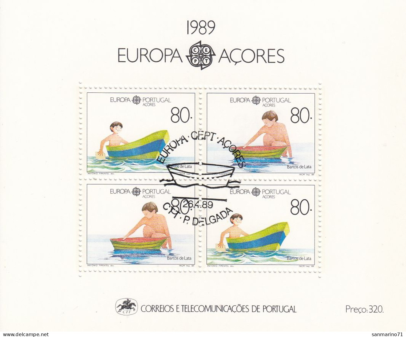 PORTUGAL Azores Block 10,used - 1989