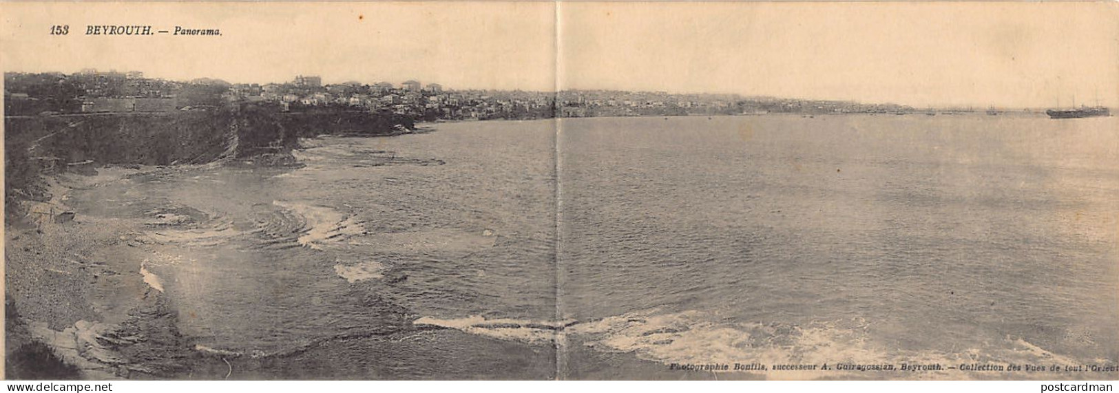 Liban - BEYROUTH - Panorama - CARTE DOUBLE - Ed. Bonfils, Successeur A. Guiragossian 153 - Líbano