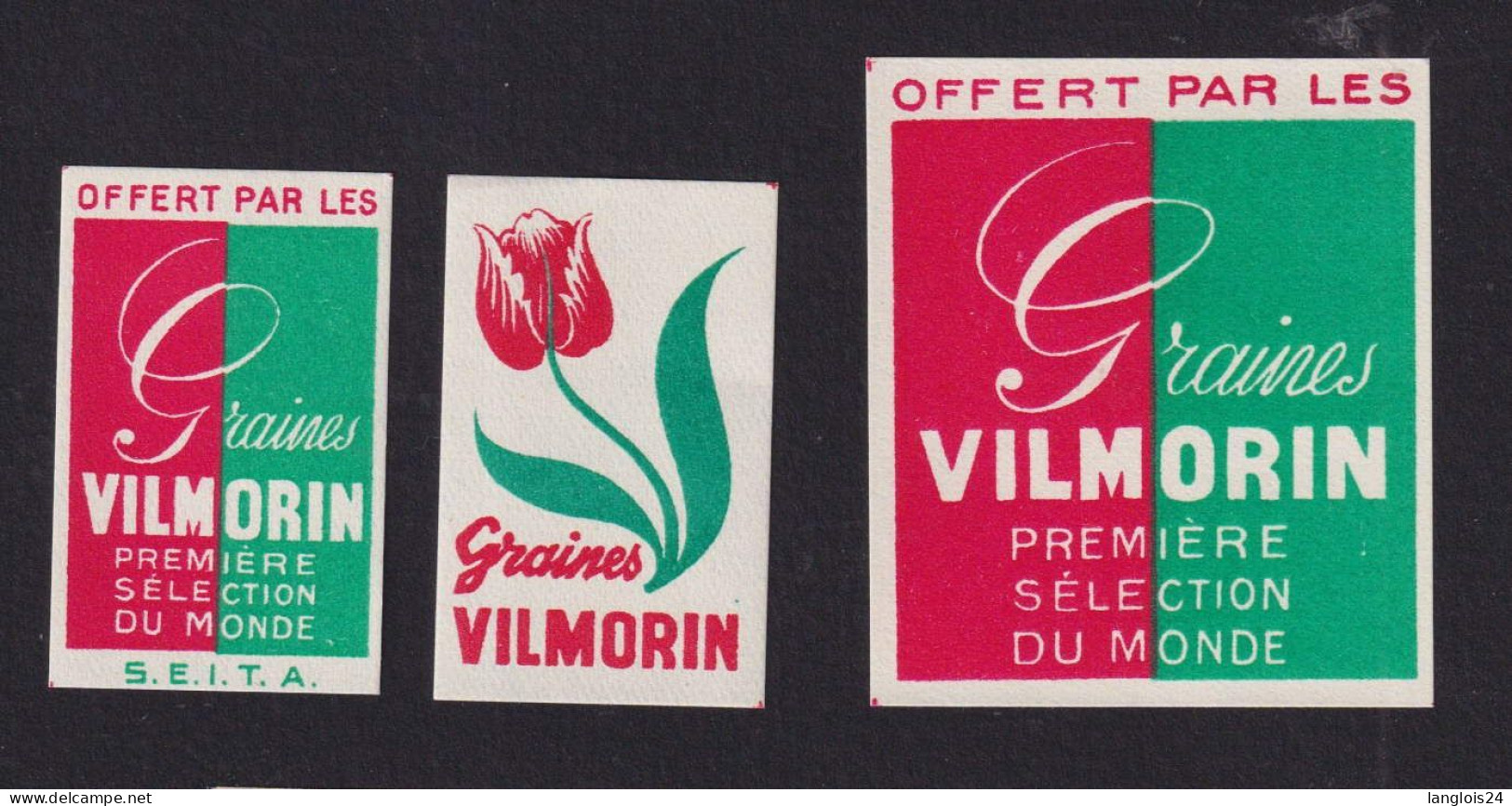 3  Ancienne Petite étiquette  Allumettes France  Belgique    Graines Vilmorin Années 30 - Zündholzschachteletiketten