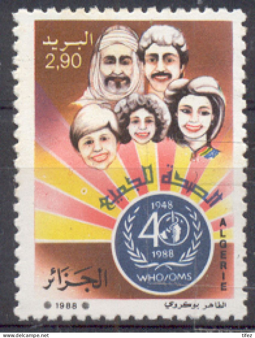 Année 1988-N°933 Neuf**MNH : 40°Anniversaire  De L'OMS - Algeria (1962-...)