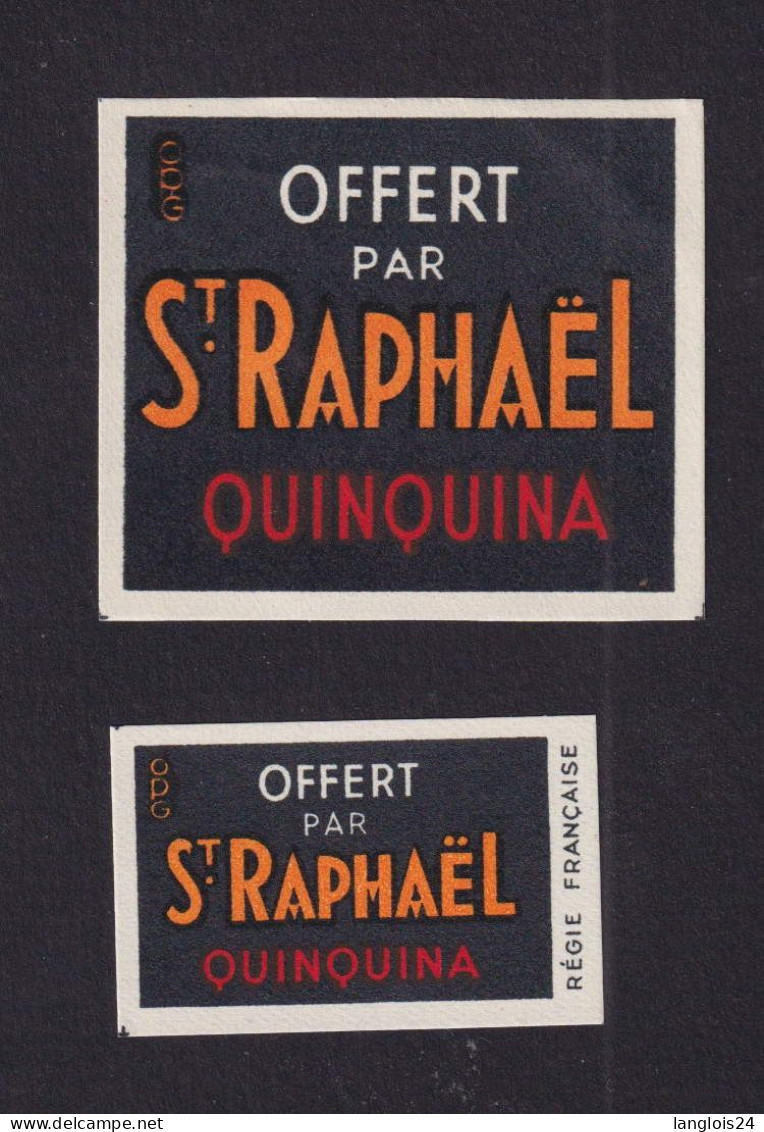 2 Ancienne Petite étiquette  Allumettes France  Belgique    St Raphaël Années 30 - Matchbox Labels