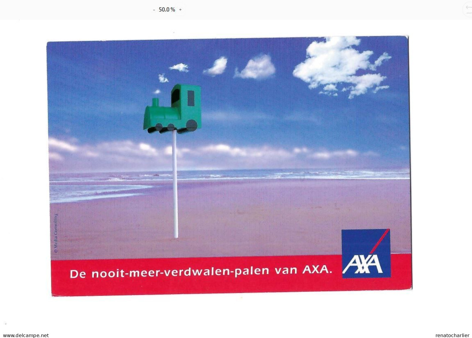 De Nooit Meer Verdwalen-palen Van Axa.Expédié à Kessel-Lo. - Publicité