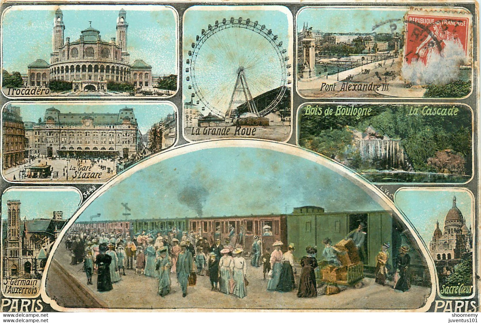 CPA Paris-Multivues-Timbre      L2236 - Cartas Panorámicas