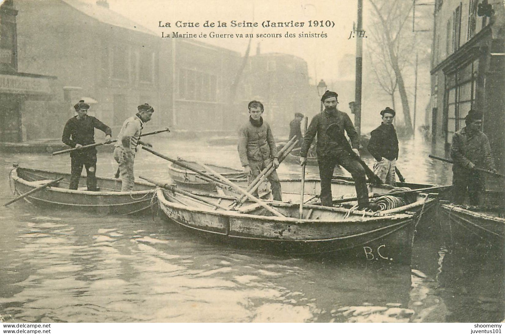 CPA Paris-La Crue De La Seine-La Marine De Guerre Va Au Secours Des Sinistrés - Voir Scan     L2236 - La Crecida Del Sena De 1910