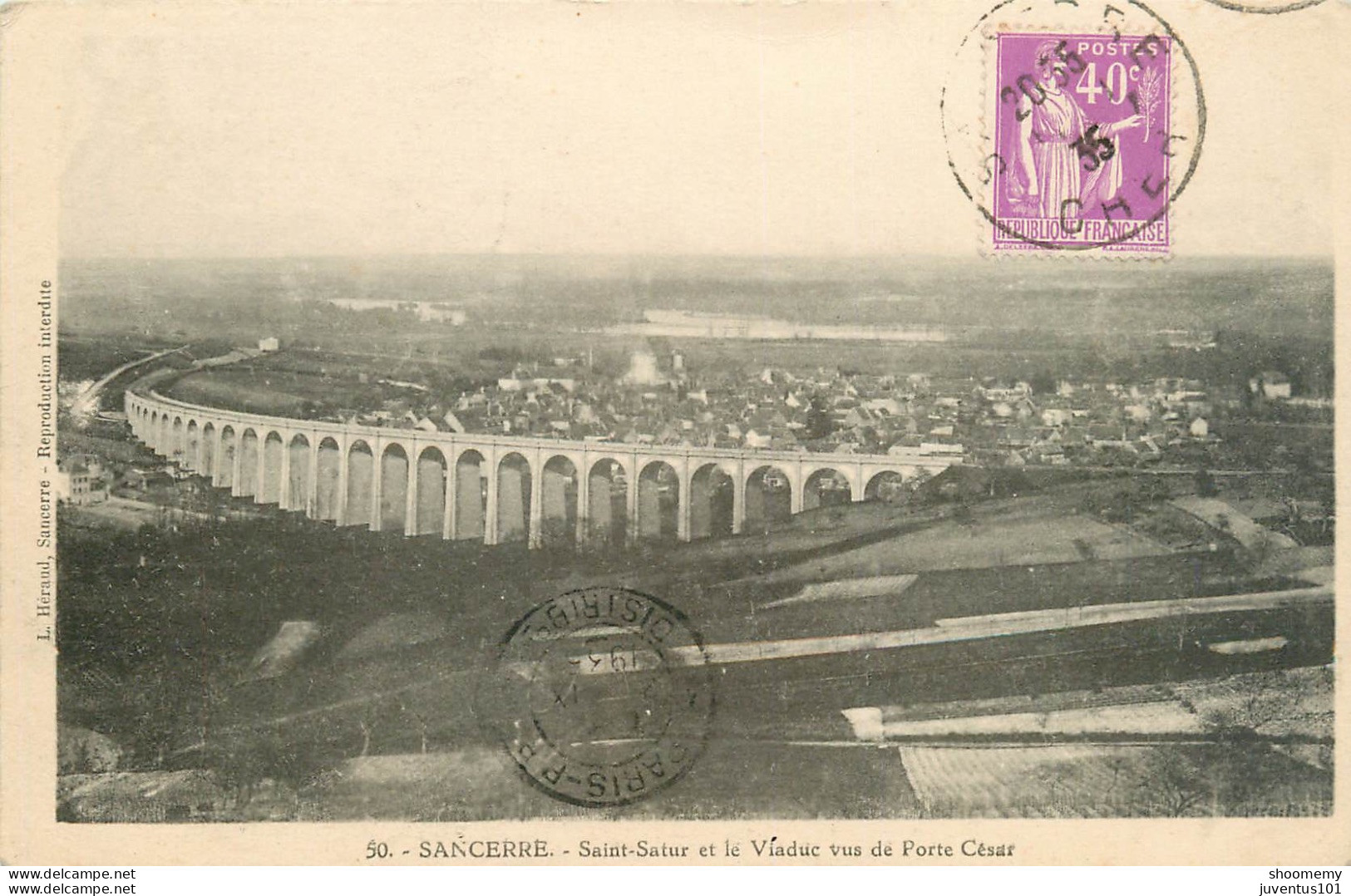 CPA Sancerre-Saint Satur Et Le Viaduc Vus De Porte César-50-Timbre      L2173 - Sancerre