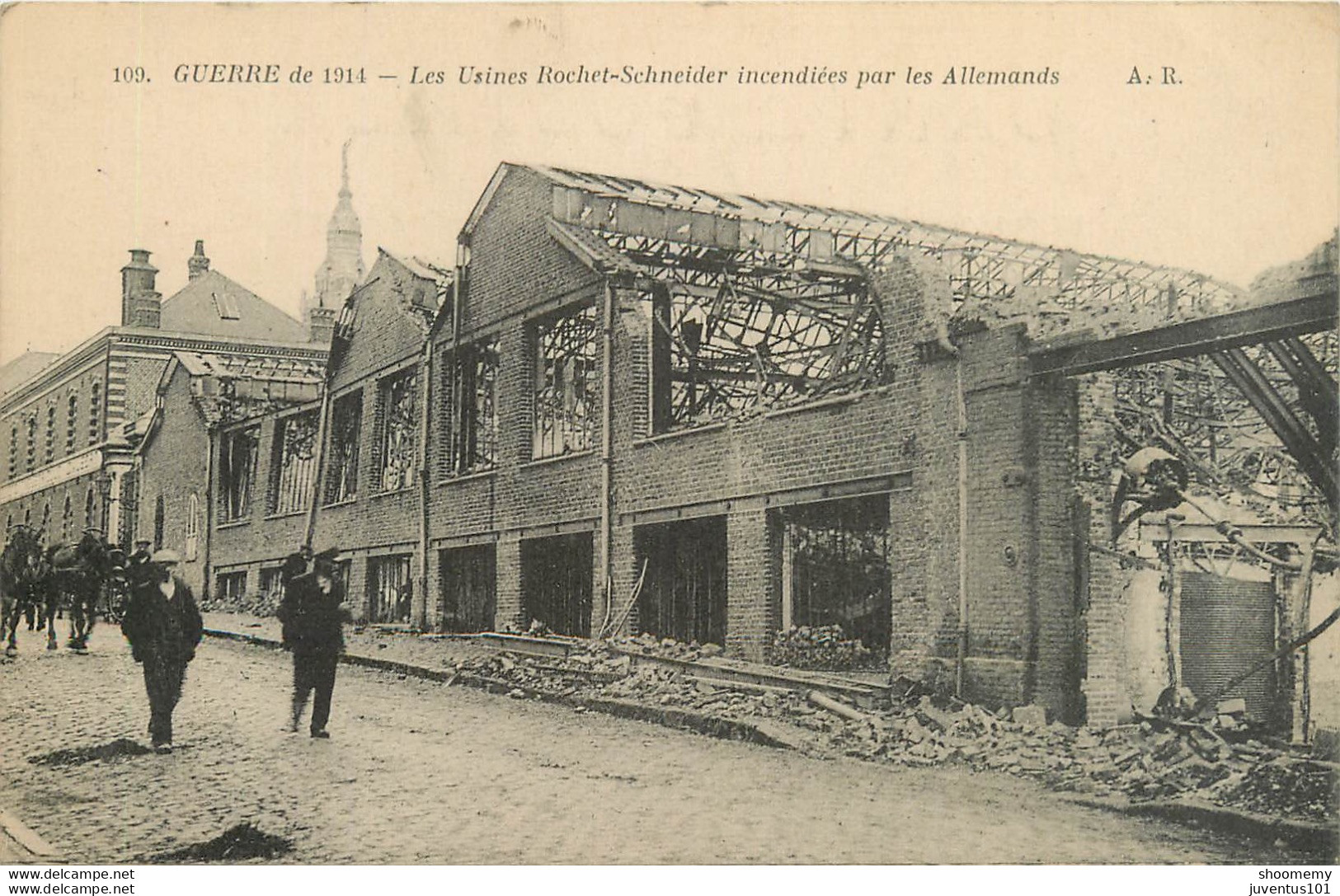 CPA Albert-Guerre 1914-Les Usines Rochet Schneider Incendiées Par Les Allemands   L1261 - Albert