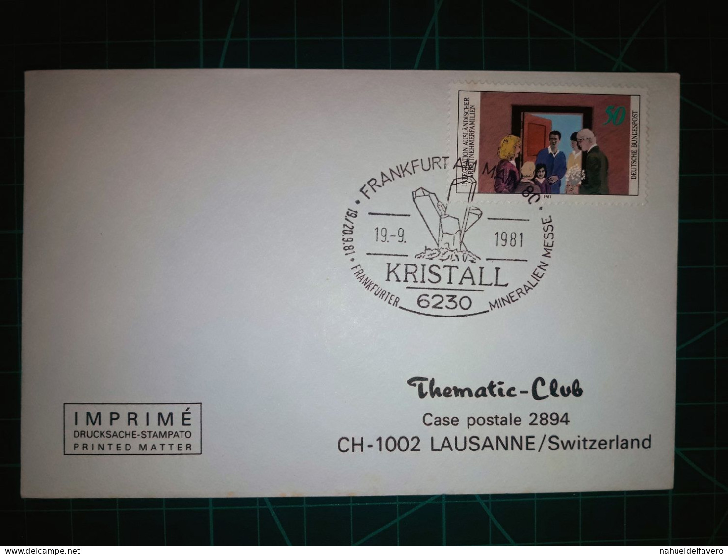 ALLEMAGNE (DDR); Enveloppe Commémorative Du "Thematic-CLub" Avec Cachet Spécial Et Timbre-poste Coloré. Années 1980. - 1981-1990