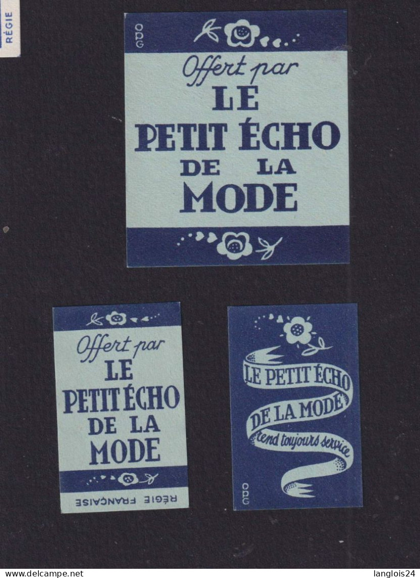 3 Ancienne Petite étiquette  Allumettes France  Belgique  Le Petit Echo De La Mode Années 30 - Matchbox Labels