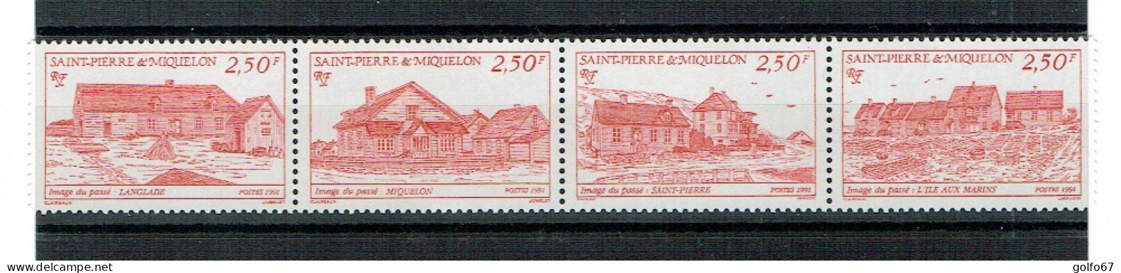 Saint Pierre Et Miquelon 1991 Y&T N° 544 NEUF** Bande De 4 Timbres - Unused Stamps