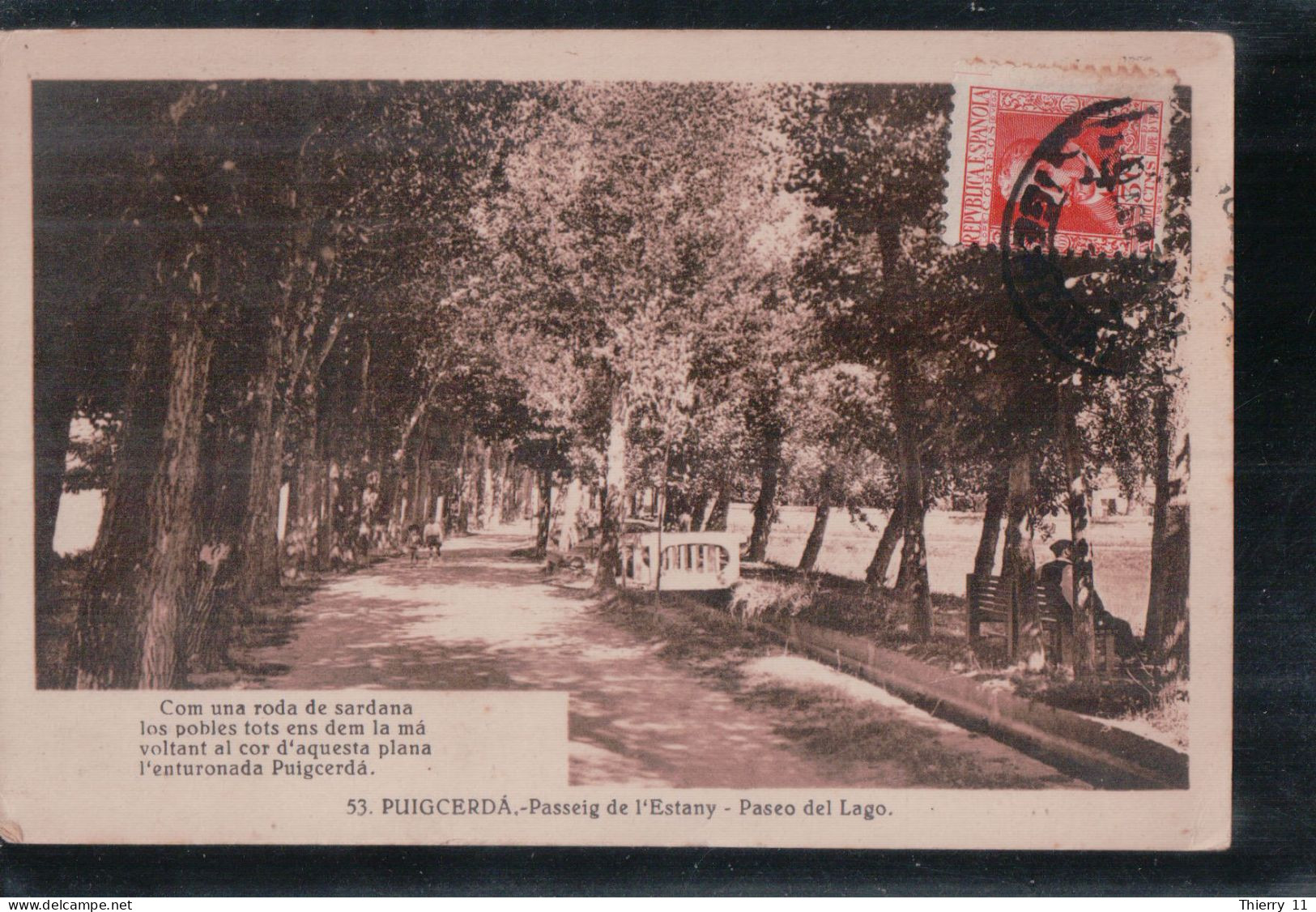 Cpa Puigcerda Passeig De L'Estany Paseo Del Lago - Gerona