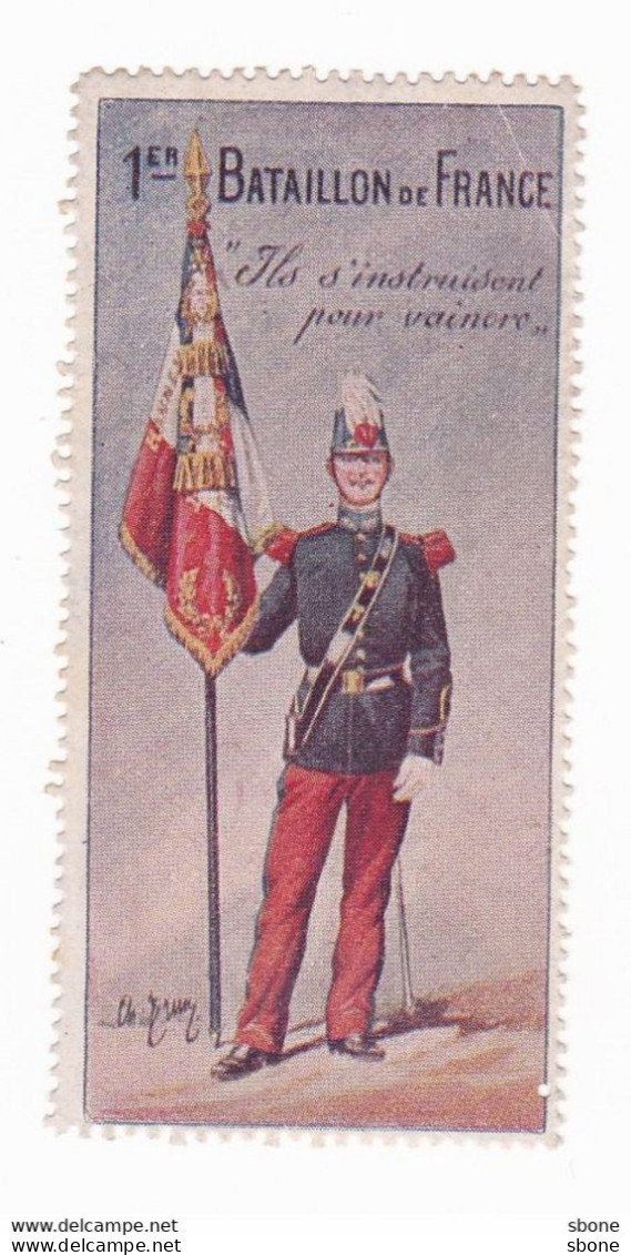 Vignette Militaire Delandre - 1er Bataillon De France - Militärmarken