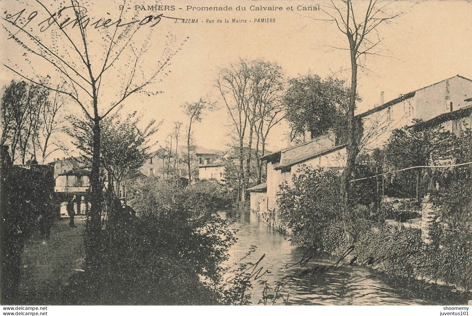 CPA Pamiers-Promenade Du Calvaire Et Canal-9-Timbre      L2425 - Pamiers