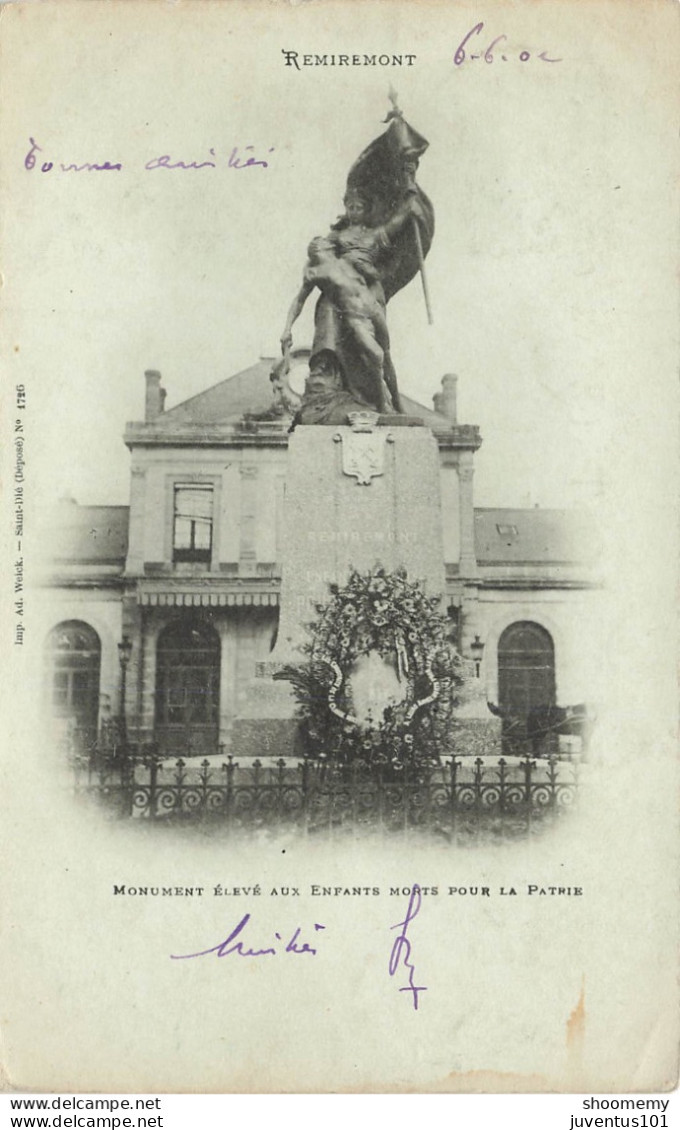 CPA Remiremont-Monument élevé Aux Enfants Morts Pour La Patrie-Timbre    L2422 - Remiremont