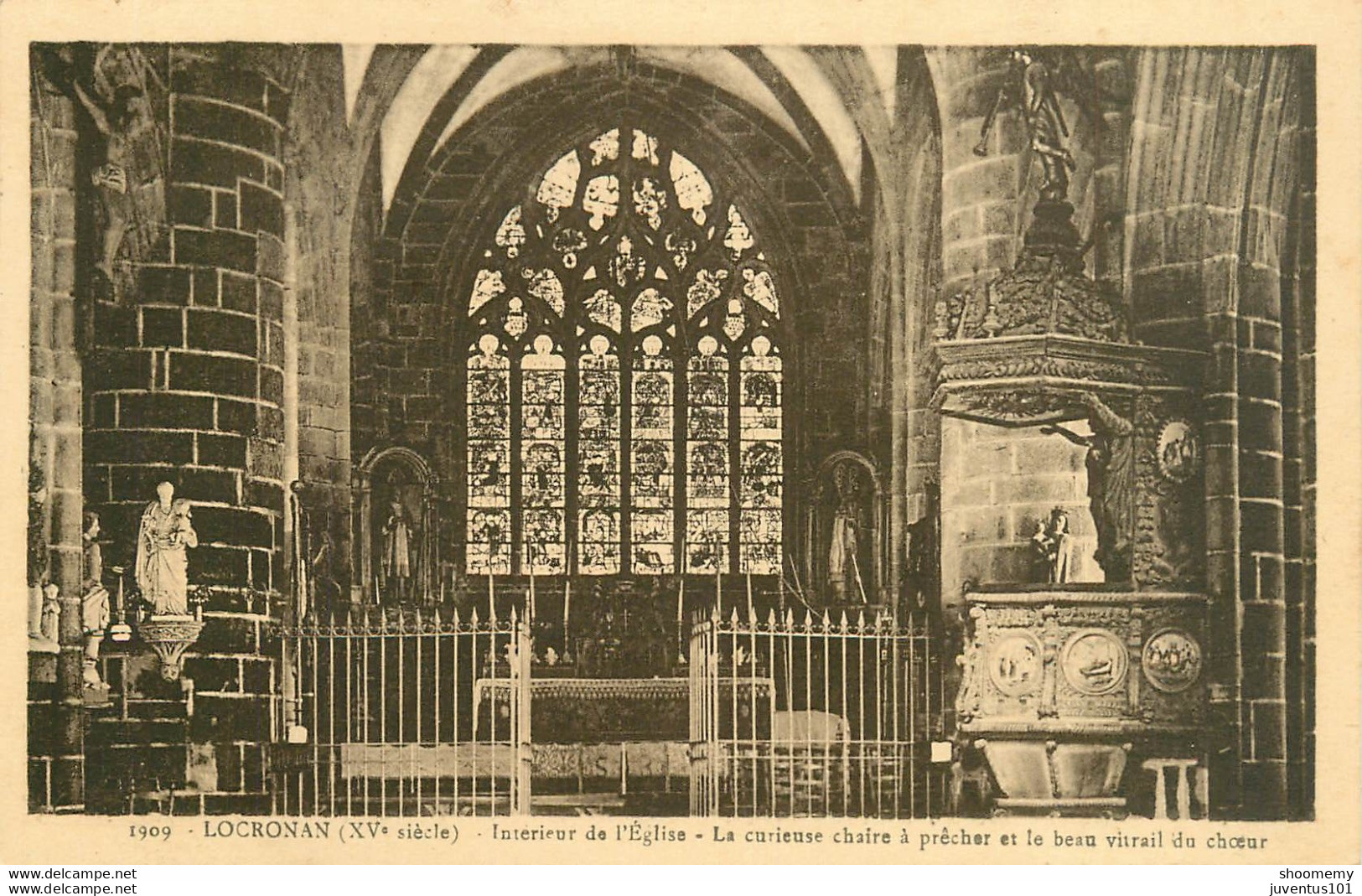 CPA Locronan-Intérieur De L'église-La Curieuse Chaire-Timbre      L1428 - Locronan