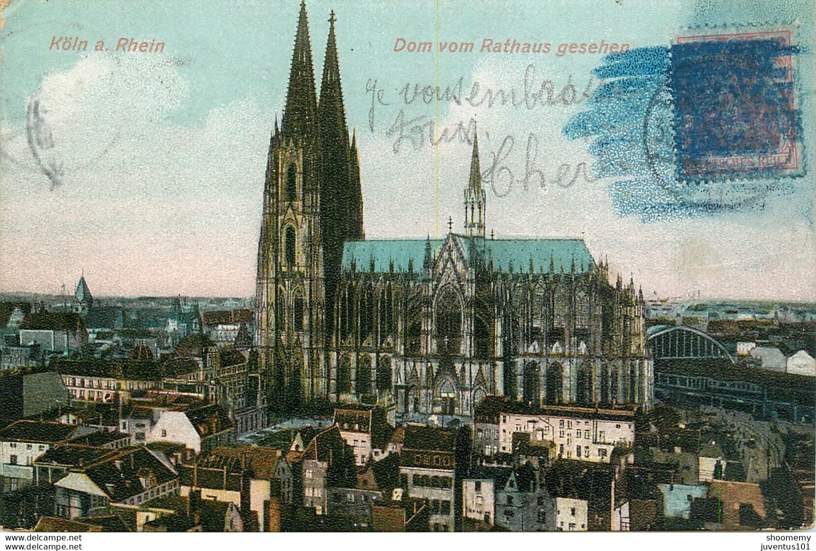 CPA Köln Am Rhein-Dom Vom Rathaus Gesehen-Timbre         L1684 - Köln