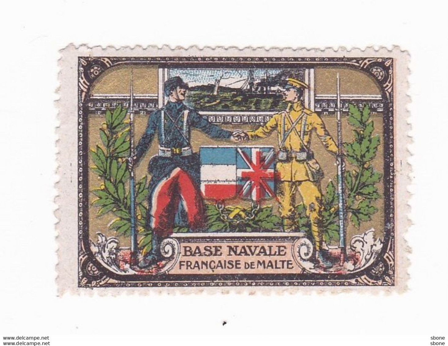 Vignette Militaire Delandre - Base Navale Française De Malte - Vignette Militari