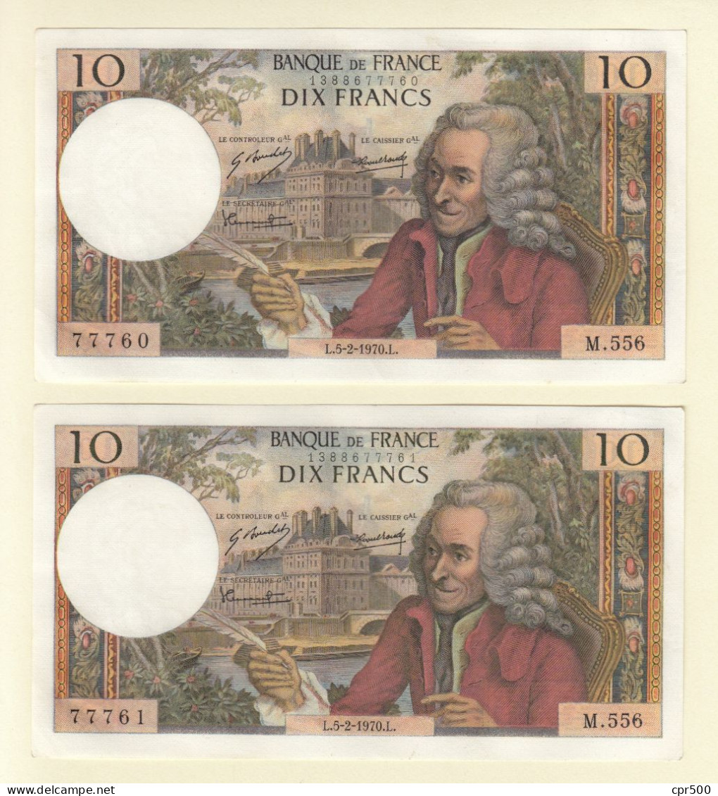 4x 10 Francs VOLTAIRE FRANCE Type 1963 F.62.42 M.556 TTB+ Série X4 - 10 F 1963-1973 ''Voltaire''