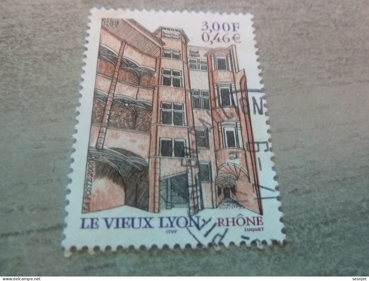 Le Vieux-Lyon - Les Traboules - 3f. (0.46 €) - Yt 3390 - Multicolore - Oblitéré - Année 2001 - - Usados