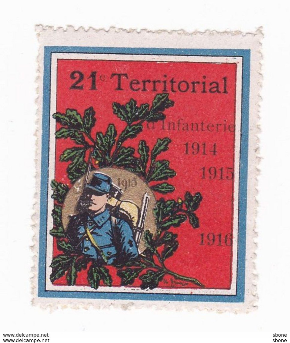 Vignette Militaire Delandre - 21ème Régiment Territorial D'infanterie - Vignettes Militaires