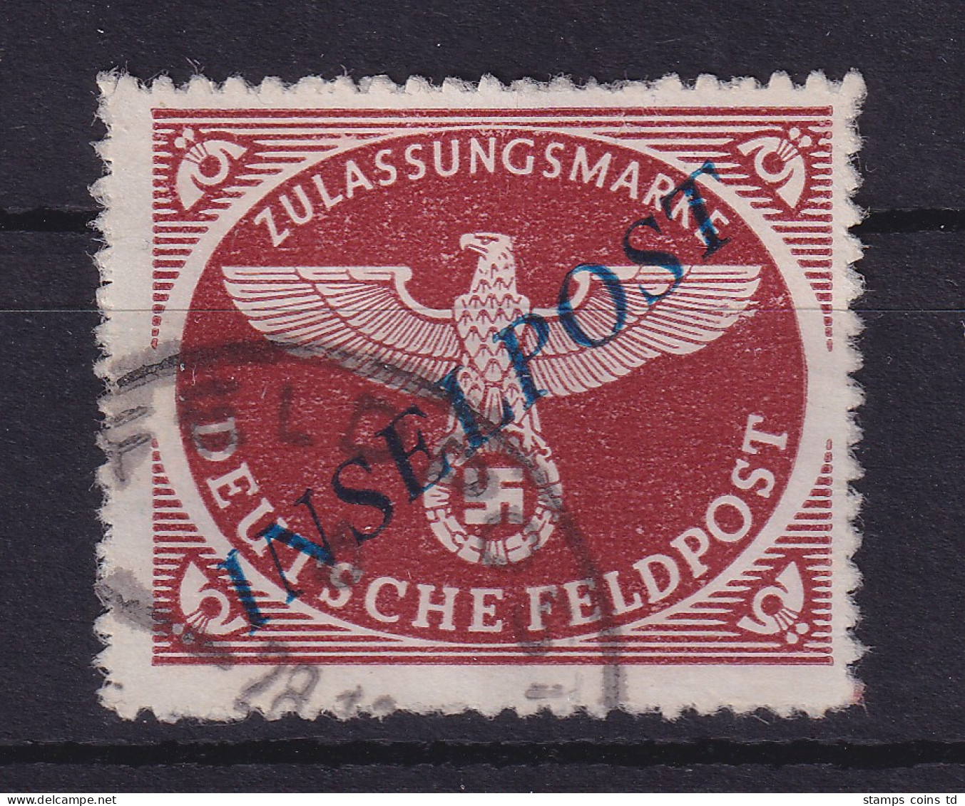 Dt. Reich 1944 Feldpostmarke Inselpost Agramer-Aufdruck Mi-Nr.10Bb M. Feldpost-O - Feldpost 2. Weltkrieg