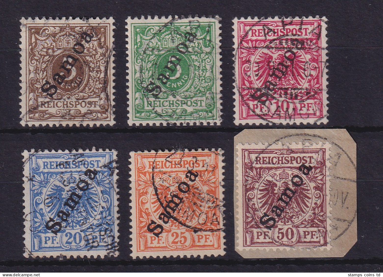 Deutsche Kolonien Samoa 1900  Pfennig-Werte Mi.-Nr. 7-15 Kpl. Gestempelt - Samoa