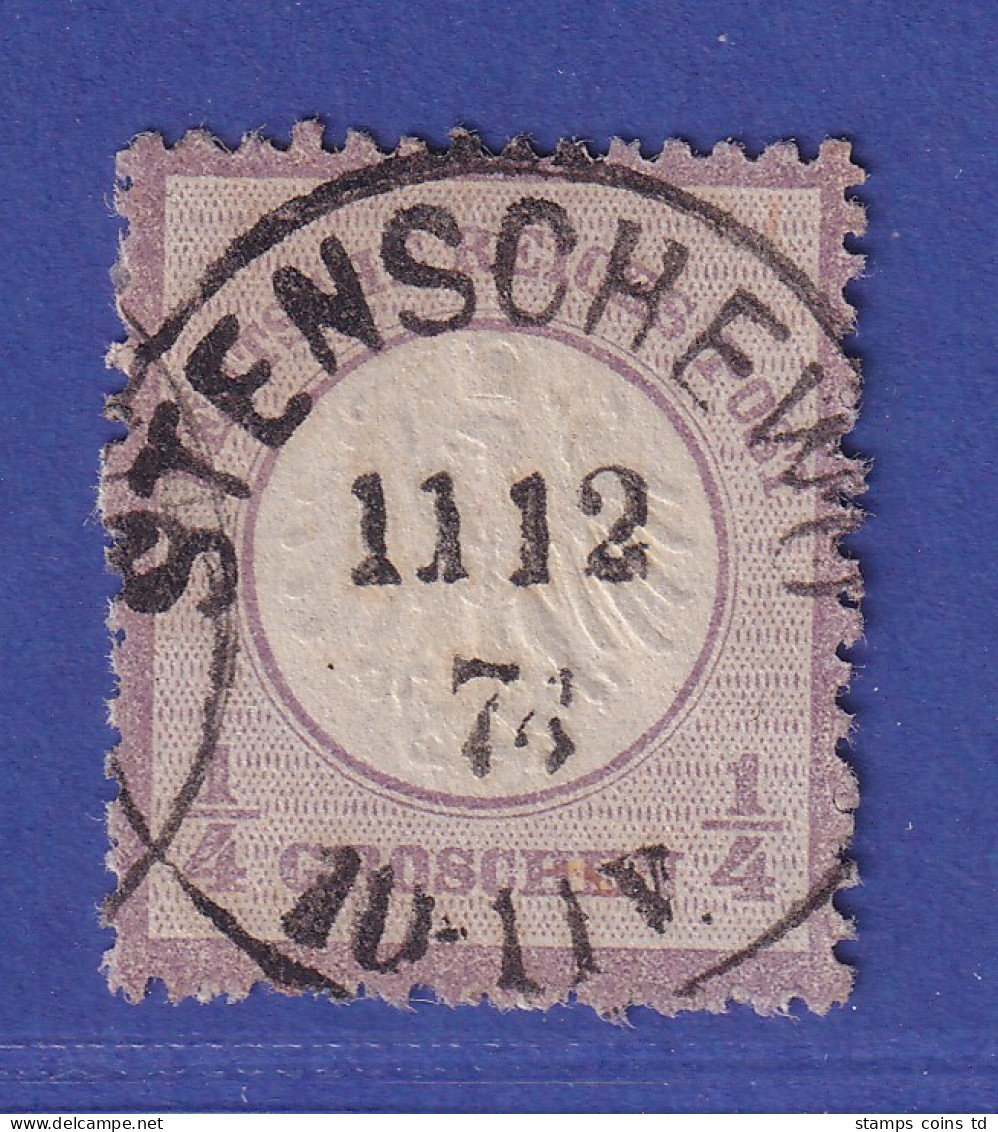 Dt. Reich 1872 Kl. Brustschild 1/4 Gr Mi.-Nr. 1 Schön O STENSCHEWO (Posen) - Usados