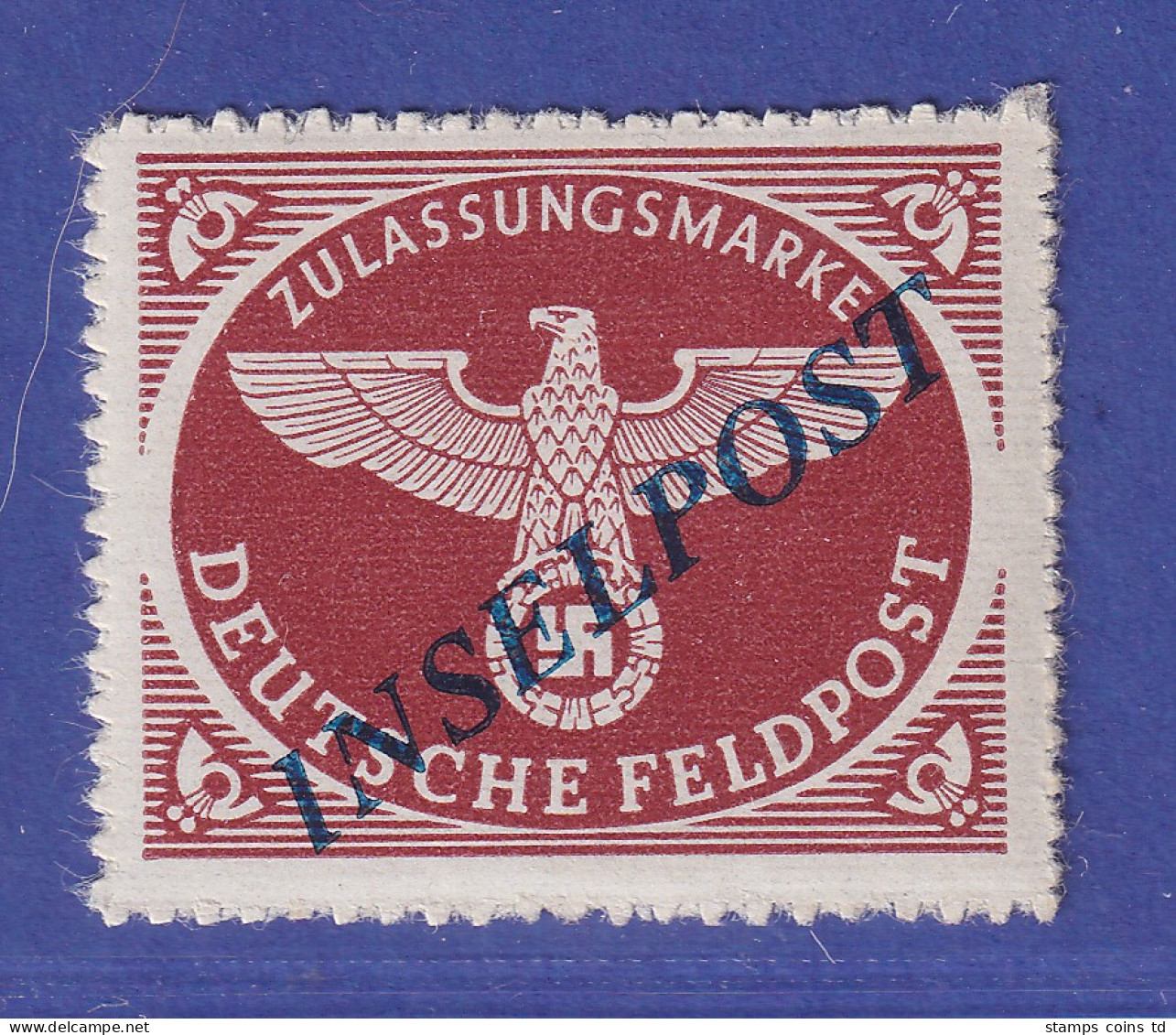 Dt. Reich 1944 Feldpostmarke Inselpost Agramer-Aufdruck Mi.-Nr.10BbI ** - Feldpost 2a Guerra Mondiale