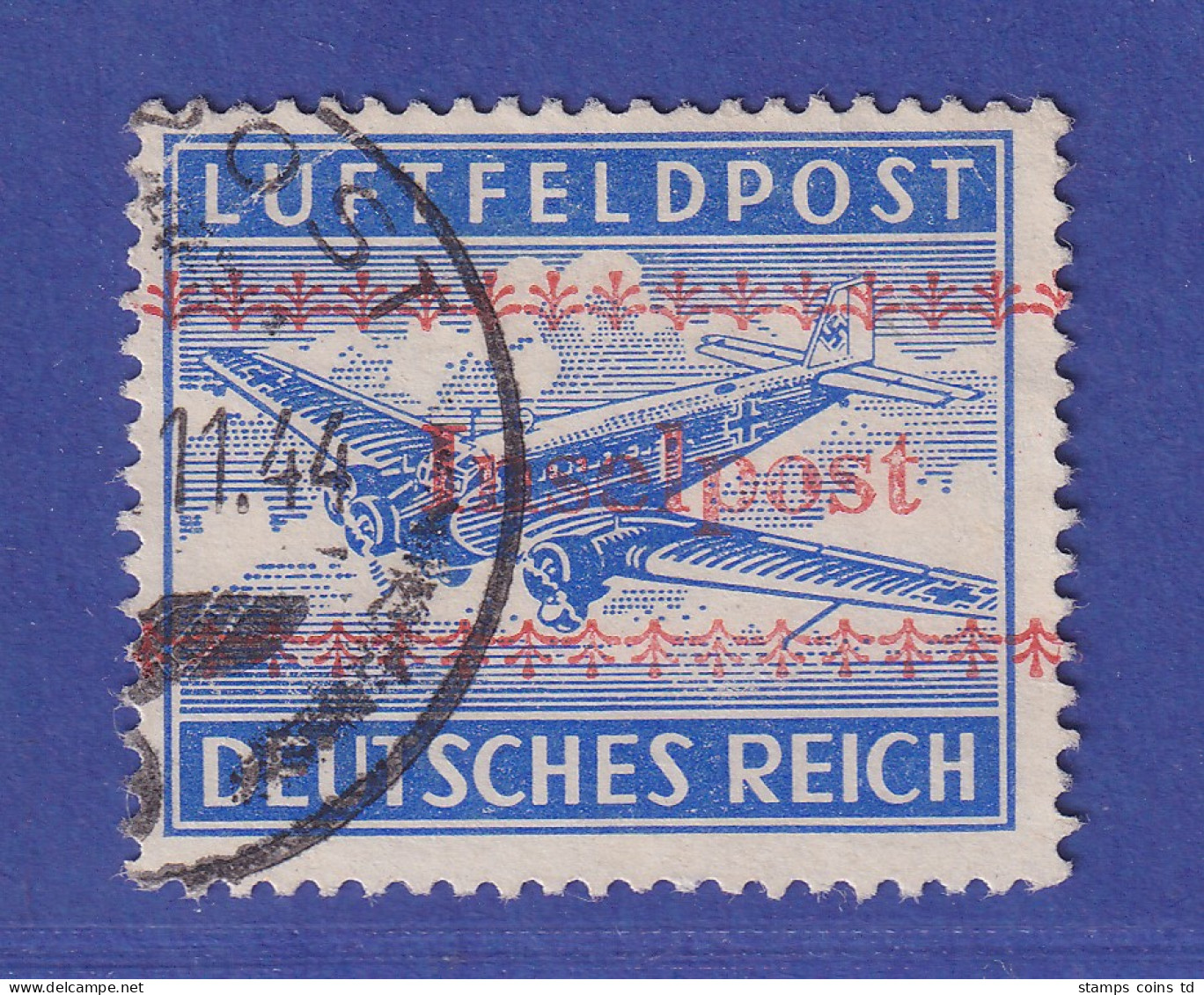 Dt. Reich 1944 Luft-Feldpostmarke Insel Kreta Mi.-Nr. 7A Mit Feldpost-O - Feldpost 2a Guerra Mondiale