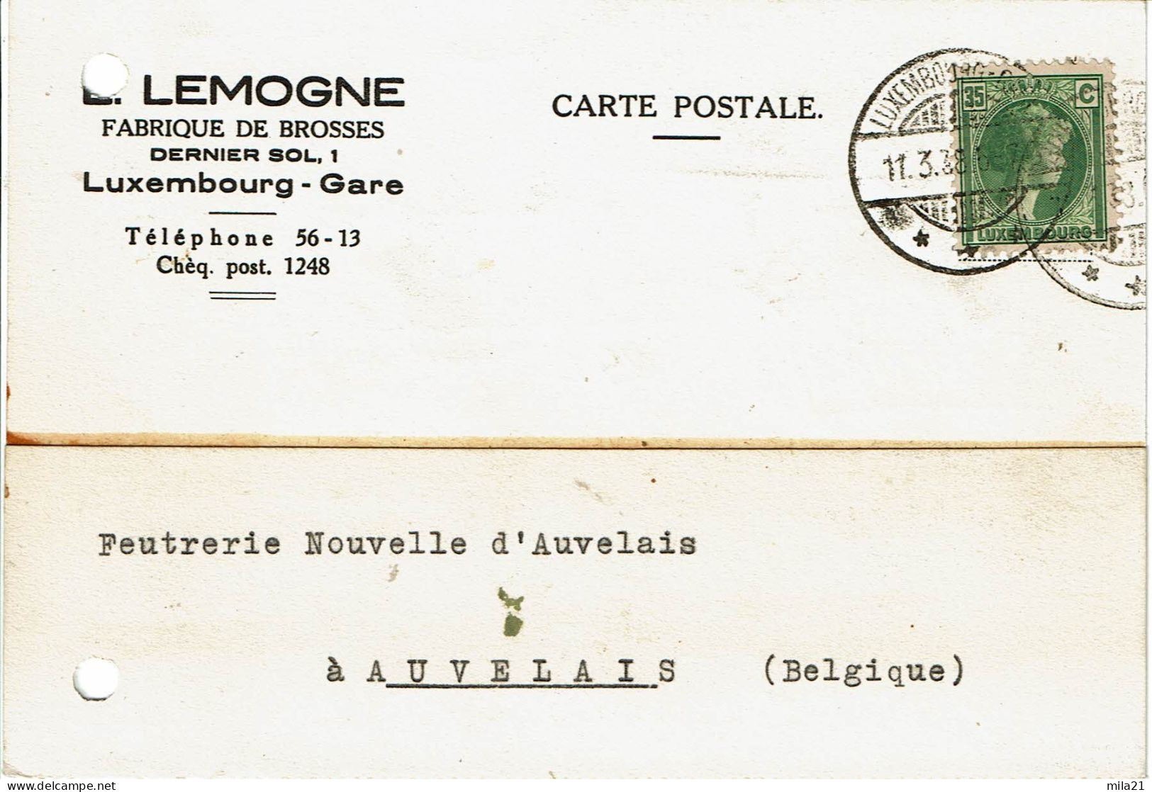 LUXEMBOURG Carte Postal D'entreprise - Covers & Documents