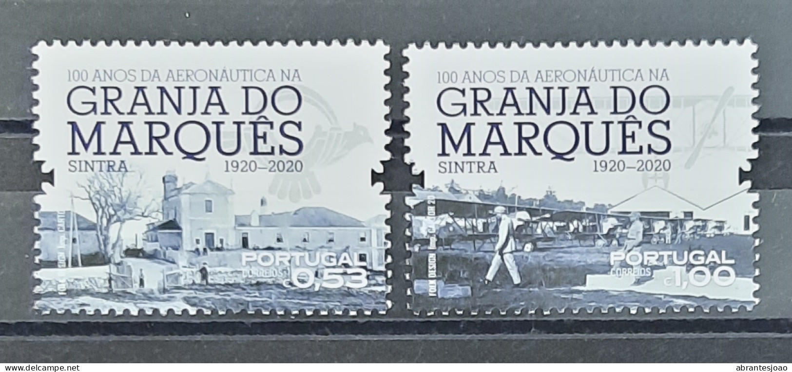 2020 - Portugal - MNH - 100 Years Of Aeronautics In Granja Do Marquês (Sintra) - 2 Stamps + Block Of 1 Stamp - Neufs