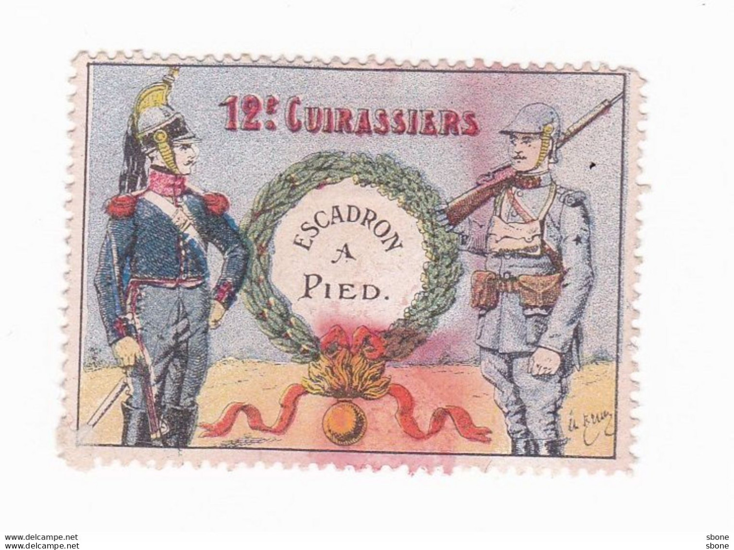 Vignette Militaire Delandre - 12ème Cuirassiers - Militair