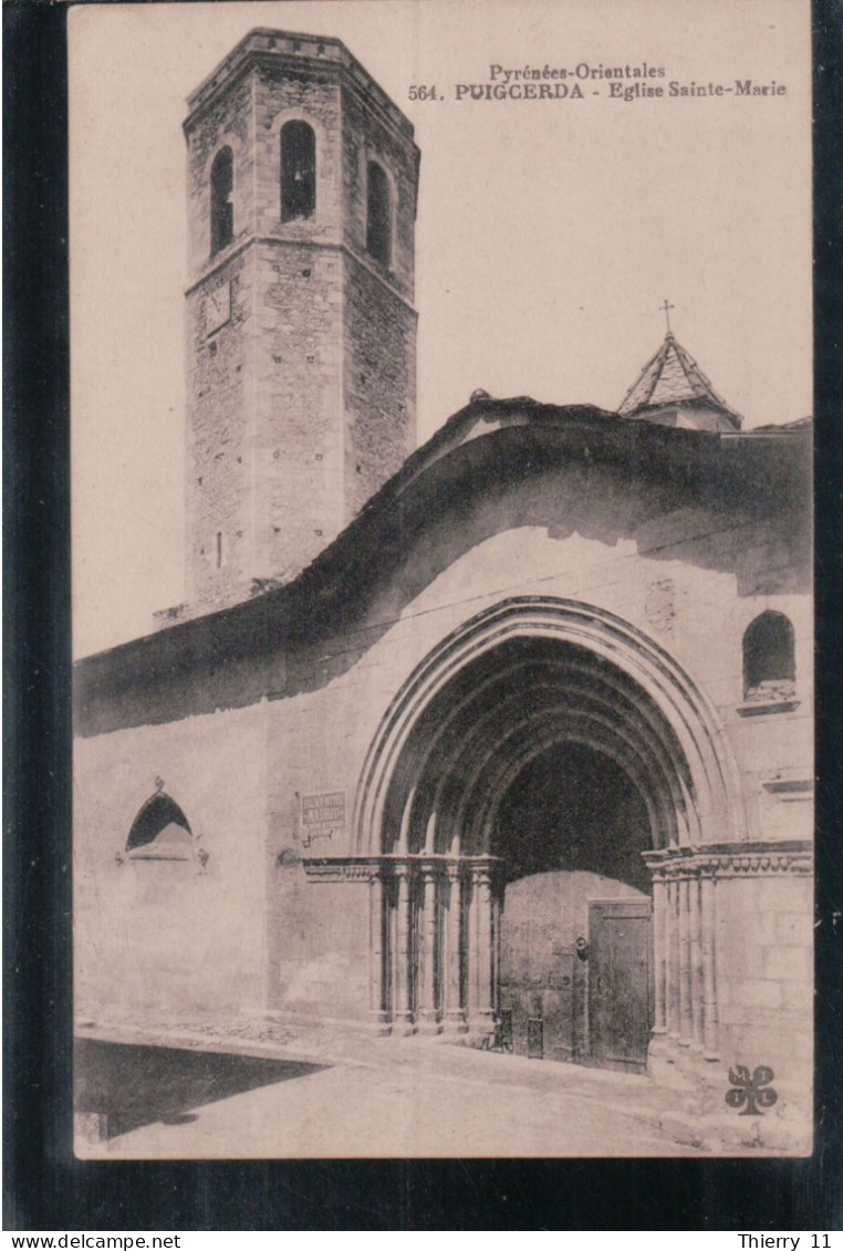 Cpa Puigcerda Eglise Sainte Marie - Gerona