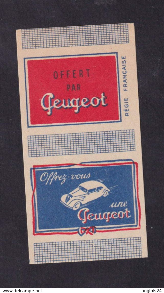 Ancienne  Petite étiquette  Allumettes France  Belgique Peugeot Années 30 - Boites D'allumettes - Etiquettes